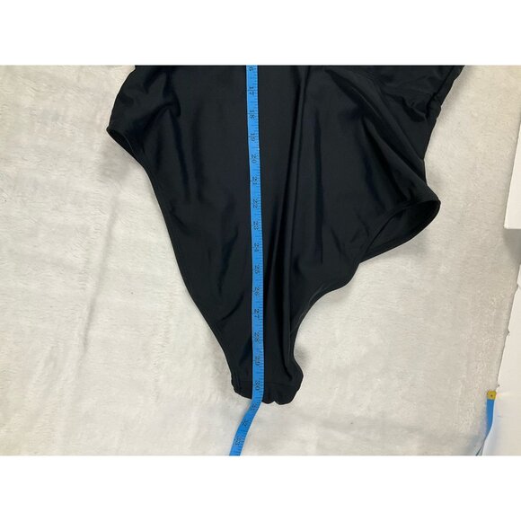 CupShe Extra Large XL Black Bathing Suit‎ NWT One Piece Swimsuit Mesh V-neck - Picture 7 of 12